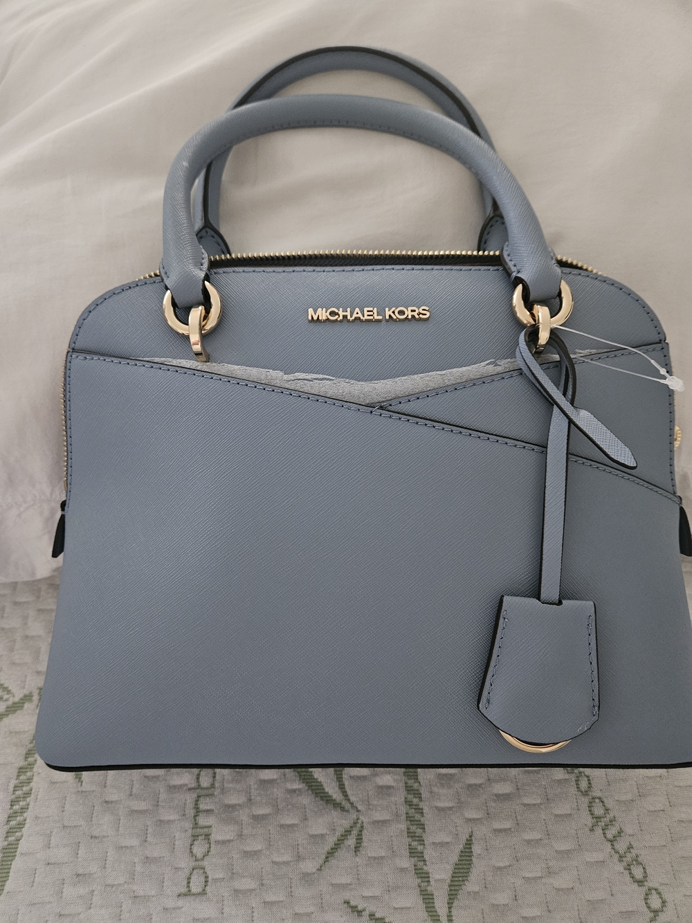 Michael Kors Blue Dome Satchel Handbag